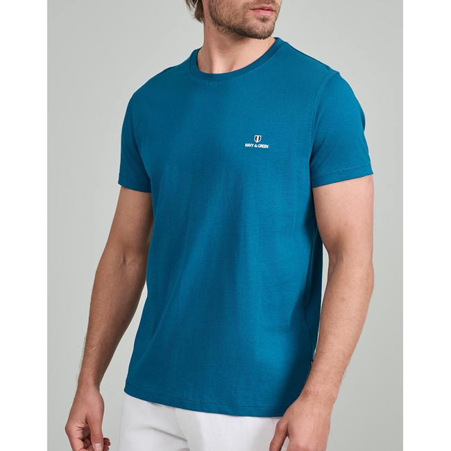 Product NAVY&GREEN V-NECK T-SHIRT base image