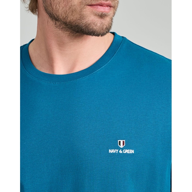 Product NAVY&GREEN V-NECK T-SHIRT base image