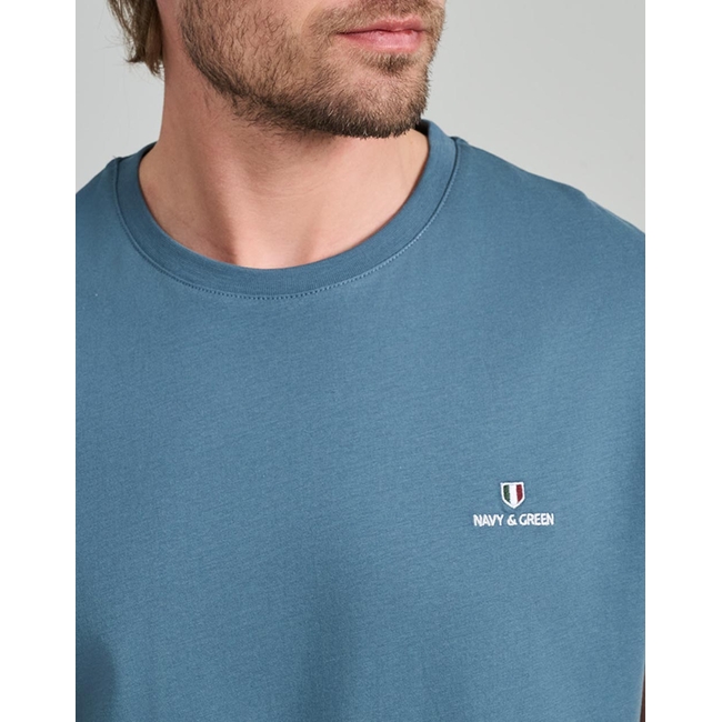 Product NAVY&GREEN ΜΠΛΟΥΖΑ ΛΑΙΜΟΚΟΨΗ base image