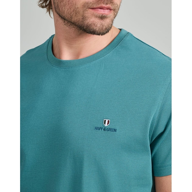 Product NAVY&GREEN V-NECK T-SHIRT base image