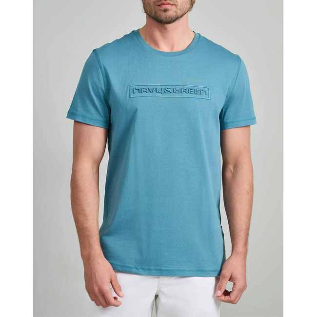 Product NAVY&GREEN V-NECK T-SHIRT base image