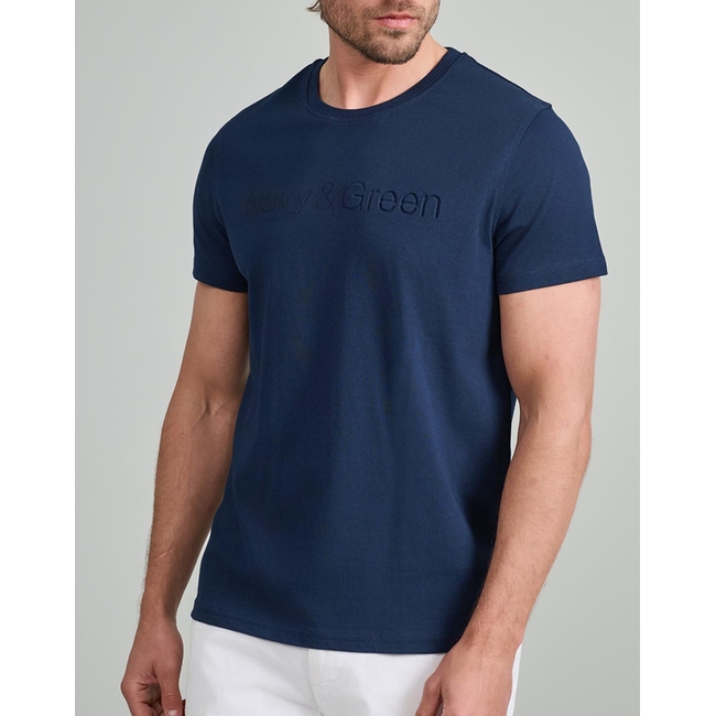 Product NAVY&GREEN V-NECK T-SHIRT base image