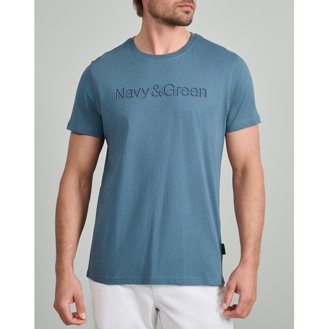 Product NAVY&GREEN V-NECK T-SHIRT base image