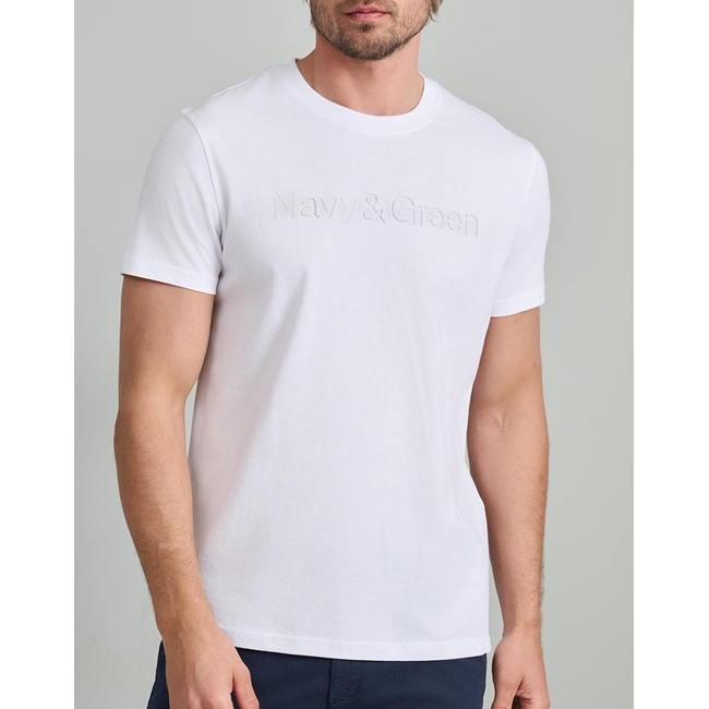 Product NAVY&GREEN V-NECK T-SHIRT base image