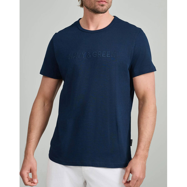 Product NAVY&GREEN V-NECK T-SHIRT base image