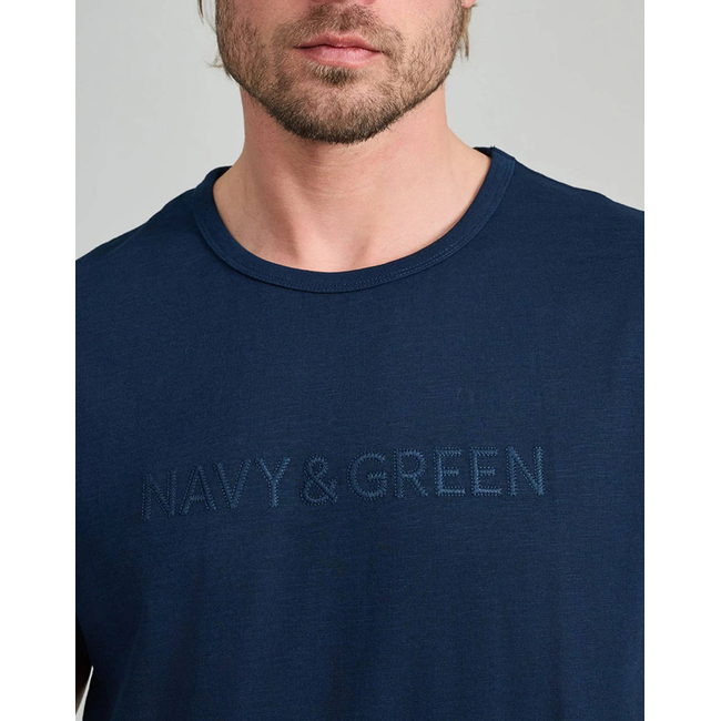 Product NAVY&GREEN V-NECK T-SHIRT base image