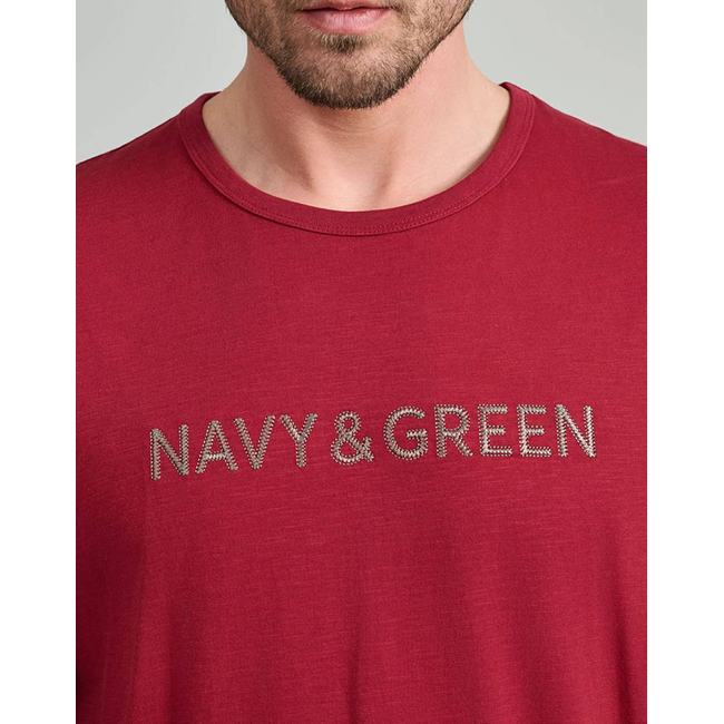 Product NAVY&GREEN V-NECK T-SHIRT base image