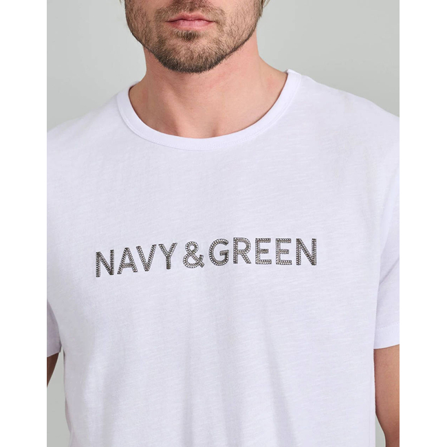 Product NAVY&GREEN V-NECK T-SHIRT base image