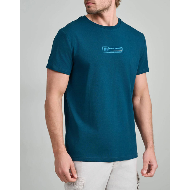 Product NAVY&GREEN V-NECK T-SHIRT base image