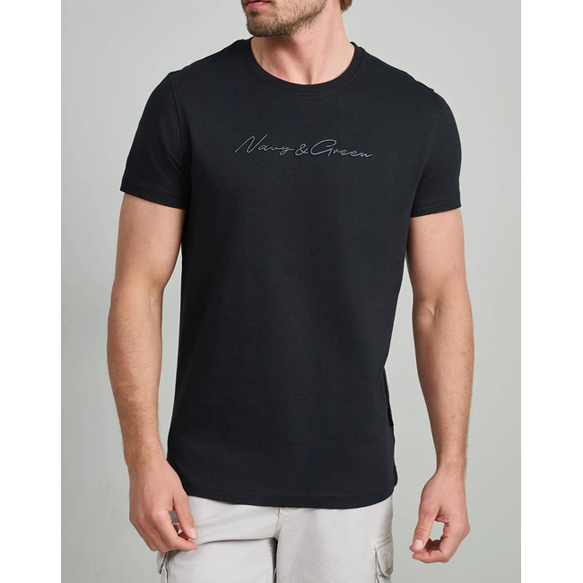 Product NAVY&GREEN V-NECK T-SHIRT base image
