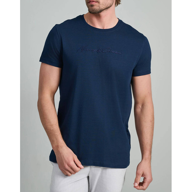 Product NAVY&GREEN V-NECK T-SHIRT base image
