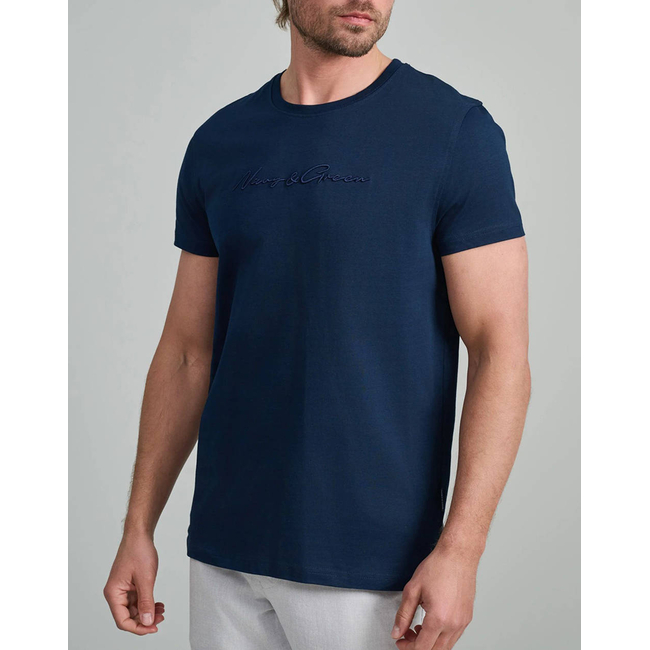 Product NAVY&GREEN V-NECK T-SHIRT base image