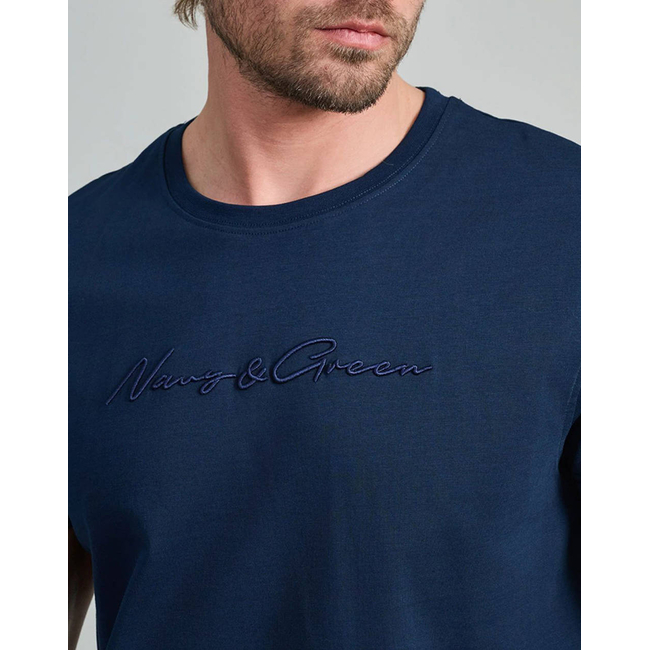 Product NAVY&GREEN V-NECK T-SHIRT base image