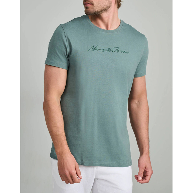 Product NAVY&GREEN V-NECK T-SHIRT base image