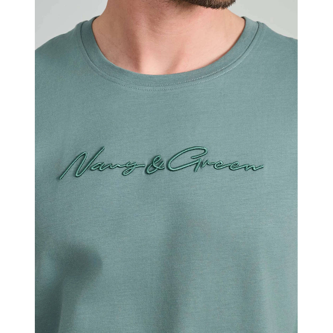 Product NAVY&GREEN V-NECK T-SHIRT base image
