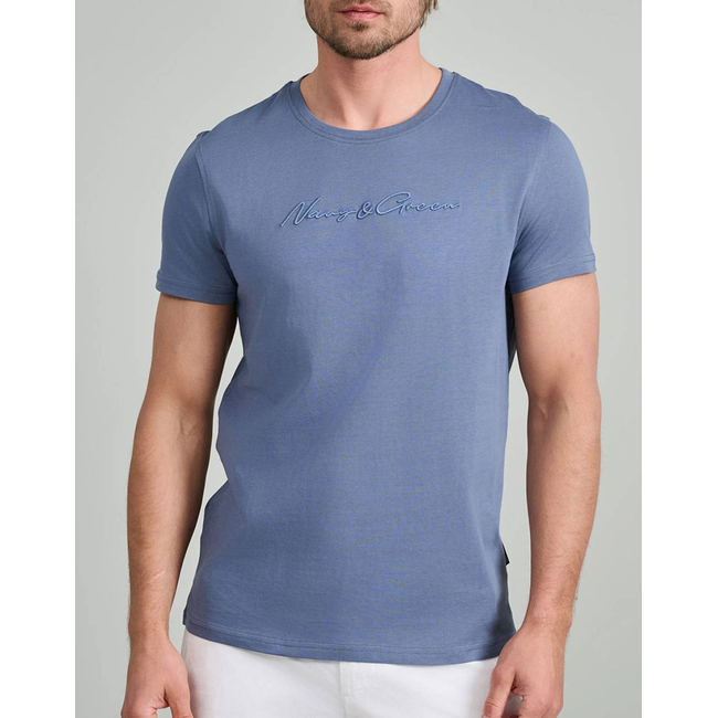 Product NAVY&GREEN V-NECK T-SHIRT base image