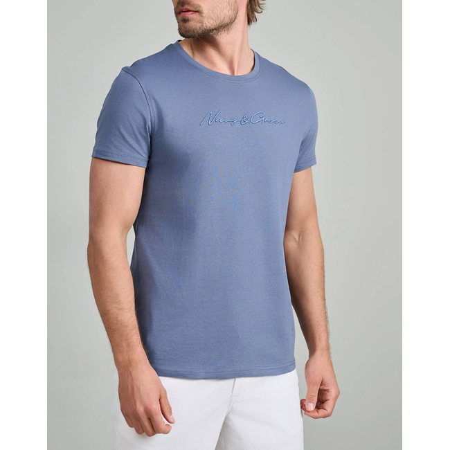 Product NAVY&GREEN V-NECK T-SHIRT base image