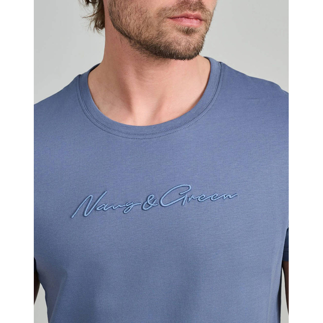 Product NAVY&GREEN V-NECK T-SHIRT base image