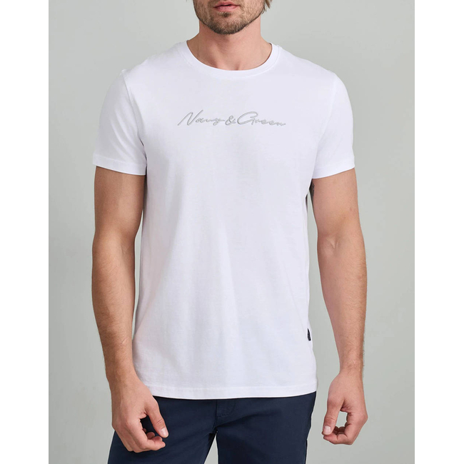 Product NAVY&GREEN V-NECK T-SHIRT base image