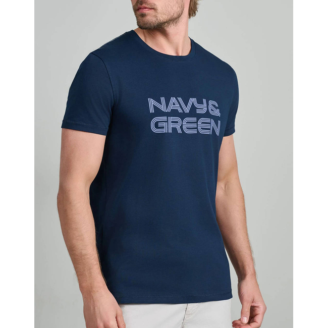 Product NAVY&GREEN V-NECK T-SHIRT base image