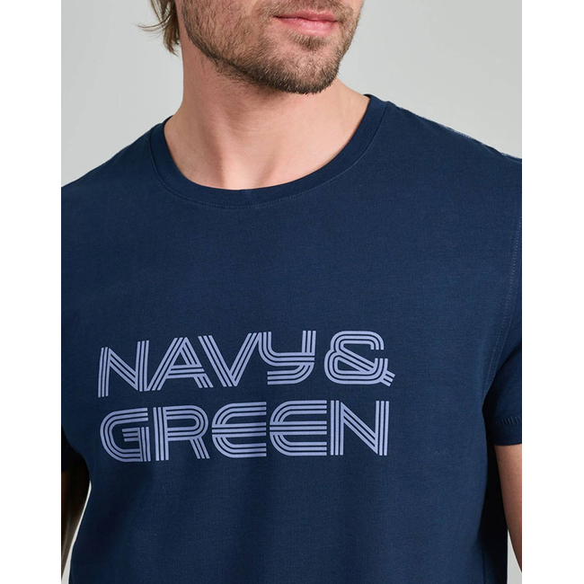 Product NAVY&GREEN V-NECK T-SHIRT base image