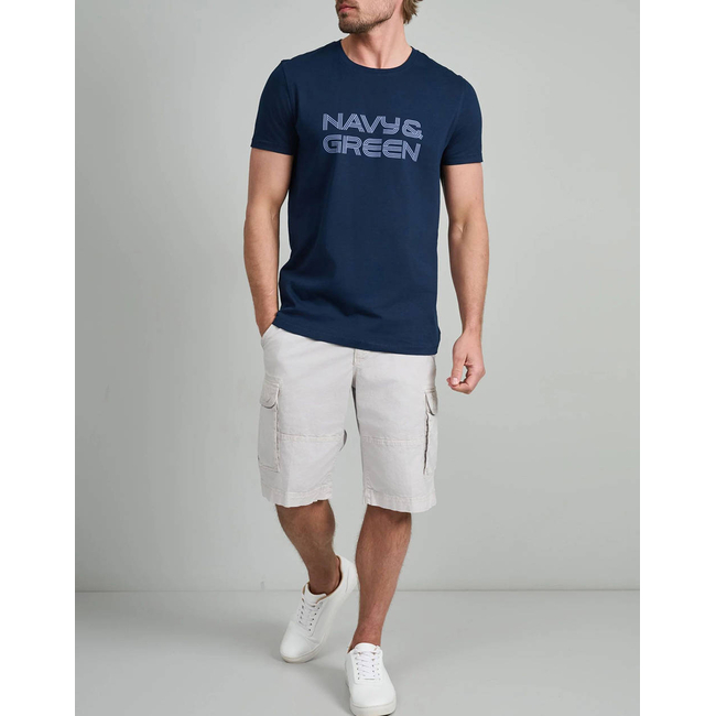 Product NAVY&GREEN V-NECK T-SHIRT base image