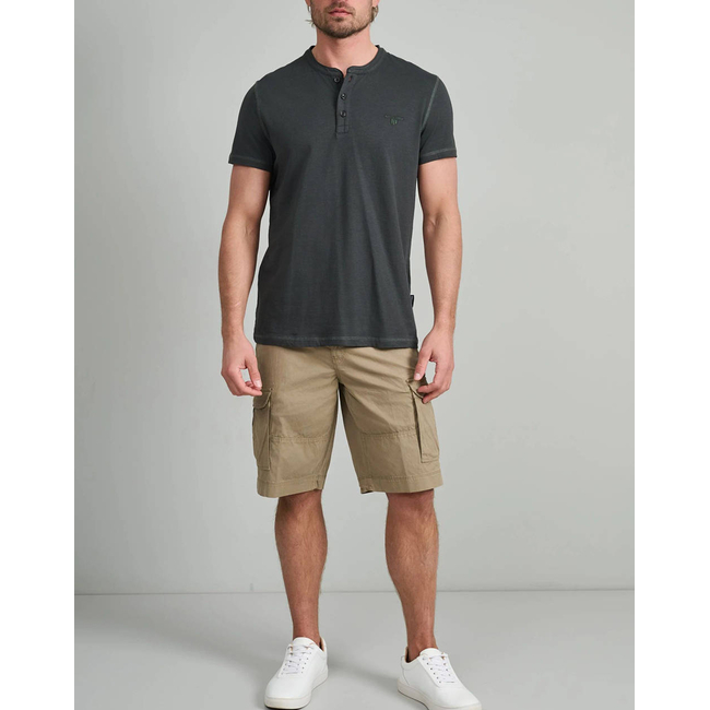 Product NAVY&GREEN V-NECK T-SHIRT WITH BUTTONS base image