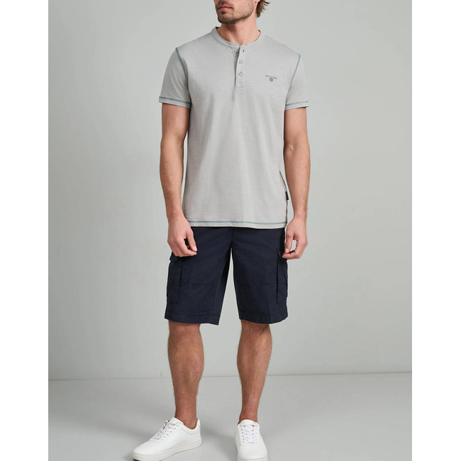 Product NAVY&GREEN V-NECK T-SHIRT WITH BUTTONS base image