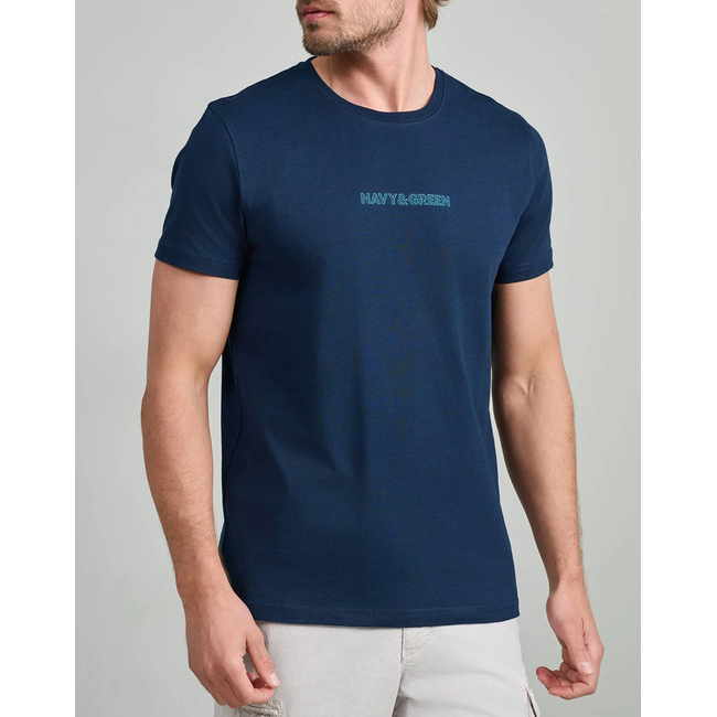 Product NAVY&GREEN V-NECK T-SHIRT base image