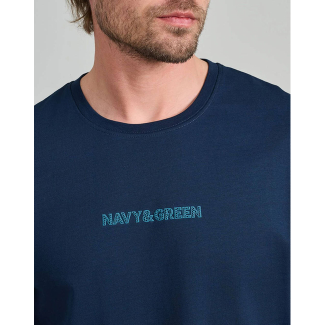 Product NAVY&GREEN V-NECK T-SHIRT base image
