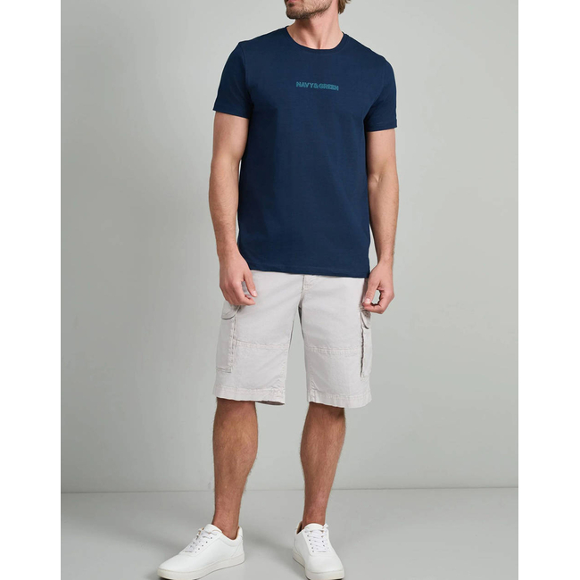 Product NAVY&GREEN V-NECK T-SHIRT base image