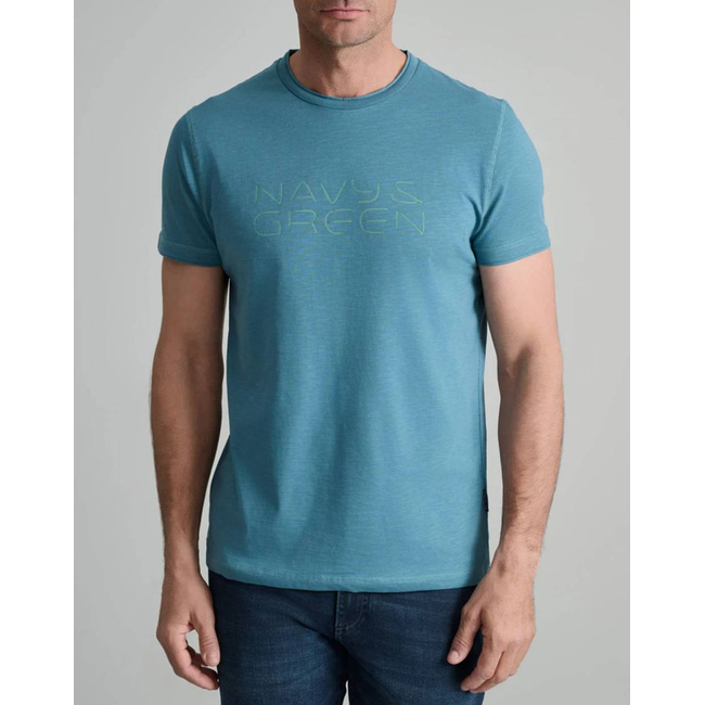 Product NAVY&GREEN V-NECK T-SHIRT base image