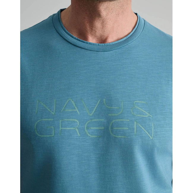 Product NAVY&GREEN V-NECK T-SHIRT base image