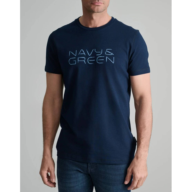 Product NAVY&GREEN V-NECK T-SHIRT base image