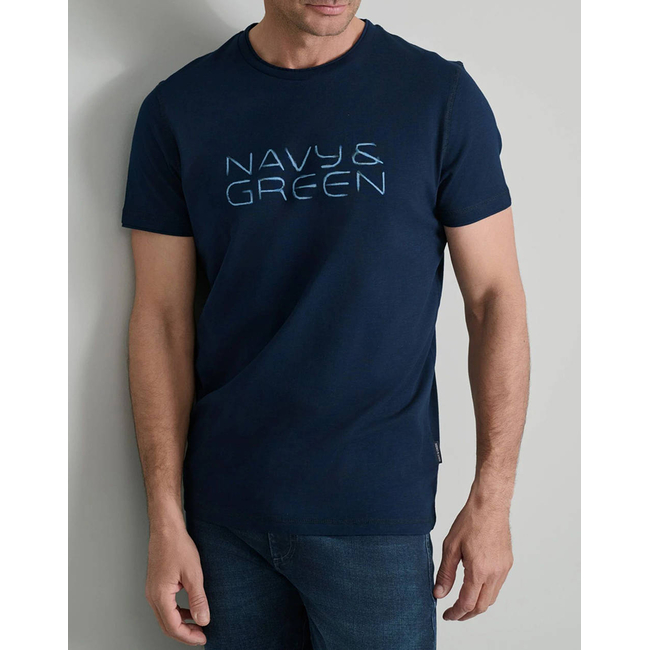Product NAVY&GREEN V-NECK T-SHIRT base image