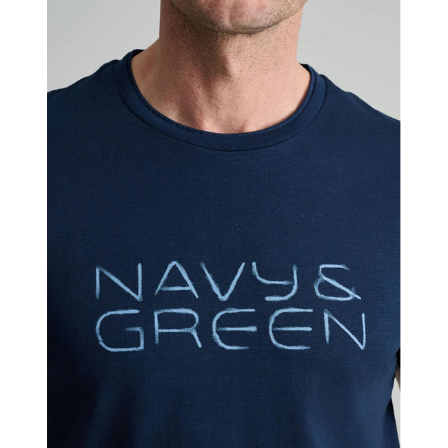 Product NAVY&GREEN V-NECK T-SHIRT base image