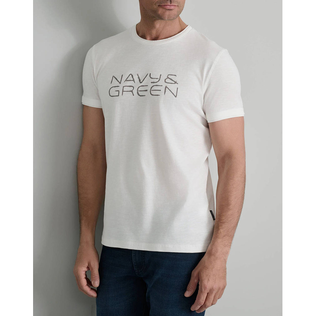 Product NAVY&GREEN V-NECK T-SHIRT base image