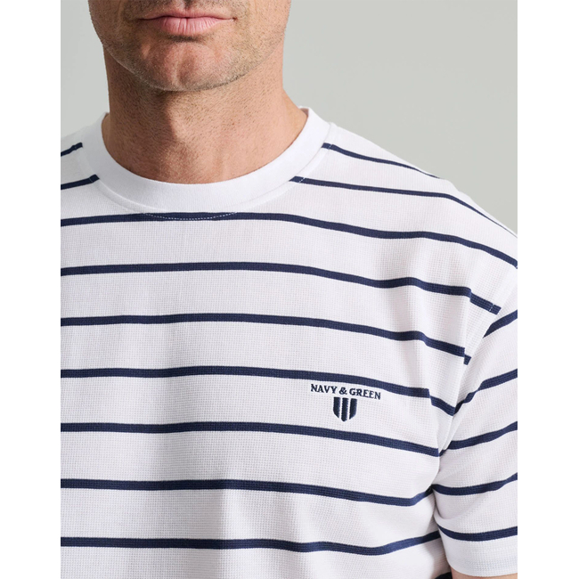 Product NAVY&GREEN ΜΠΛΟΥΖΑΚΙ ΛΑΙΜΟΚΟΨΗ ΡΙΓΕ, CUSTOM FIT base image