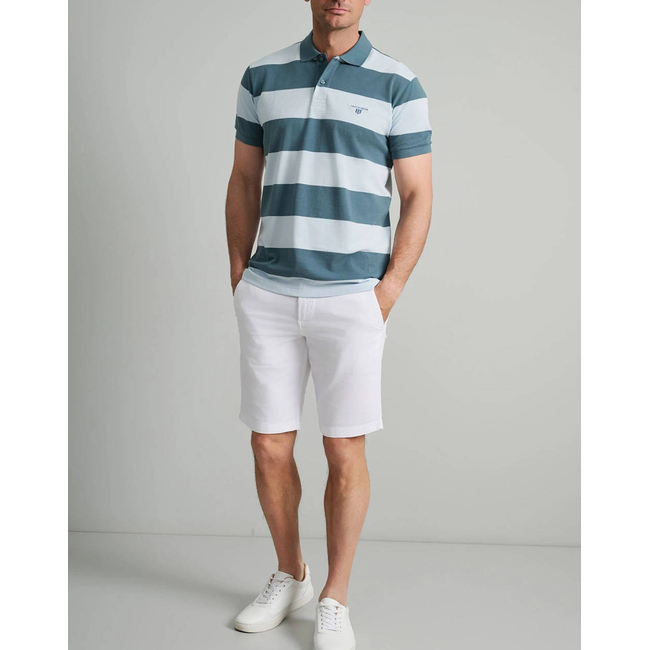 Product NAVY&GREEN ΜΠΛΟΥΖΑΚΙ ΠΟΛΟ, ΡΙΓΕΣ, CUSTOM FIT base image