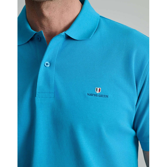 Product NAVY&GREEN ΜΠΛΟΥΖΑΚΙ ΠΟΛΟ M/ΧΡΩΜΟ, CUSTOM FIT base image