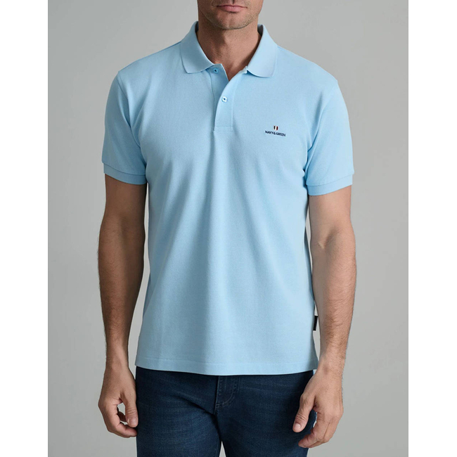Product NAVY&GREEN POLO SHIRT SOL/COL, CUSTOM FIT base image