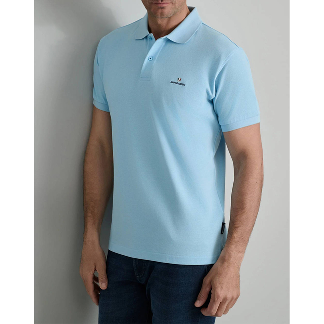 Product NAVY&GREEN POLO SHIRT SOL/COL, CUSTOM FIT base image