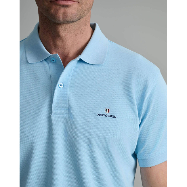 Product NAVY&GREEN POLO SHIRT SOL/COL, CUSTOM FIT base image