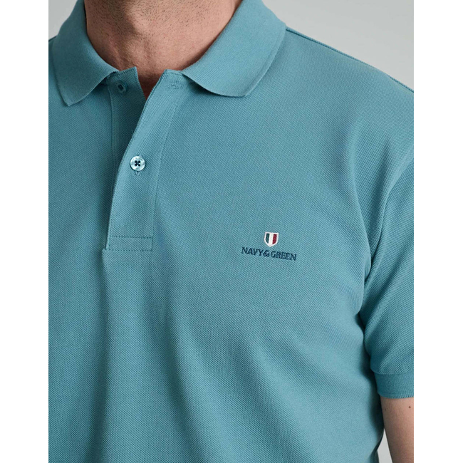 Product NAVY&GREEN ΜΠΛΟΥΖΑΚΙ ΠΟΛΟ M/ΧΡΩΜΟ, CUSTOM FIT base image