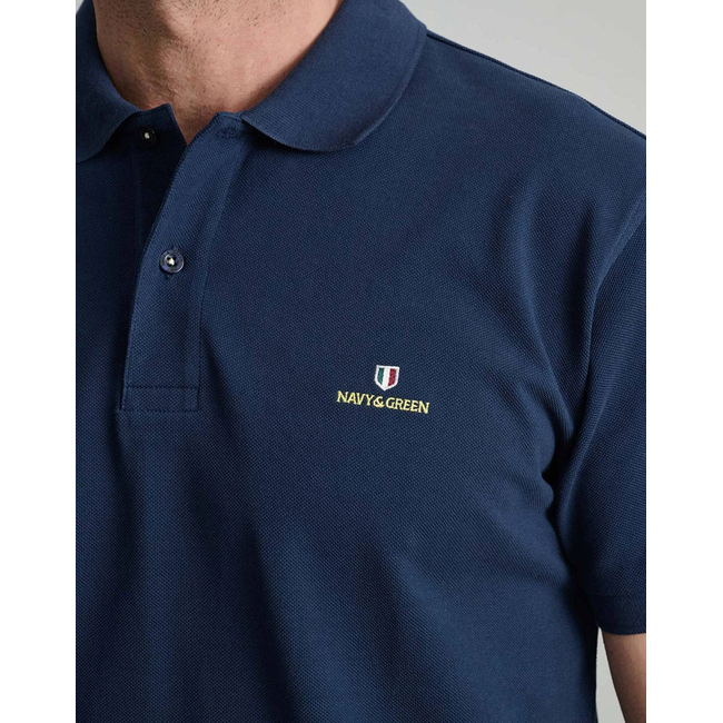 Product NAVY&GREEN ΜΠΛΟΥΖΑΚΙ ΠΟΛΟ M/ΧΡΩΜΟ, CUSTOM FIT base image
