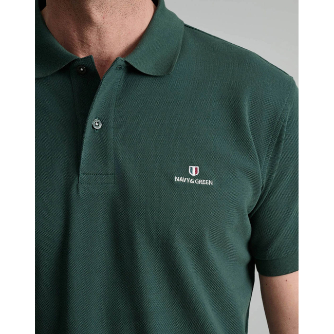 Product NAVY&GREEN POLO SHIRT SOL/COL, CUSTOM FIT base image