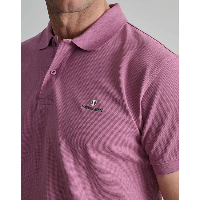 Product NAVY&GREEN POLO SHIRT SOL/COL, CUSTOM FIT base image