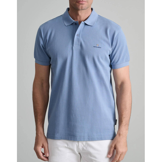 Product NAVY&GREEN POLO SHIRT SOL/COL, CUSTOM FIT base image