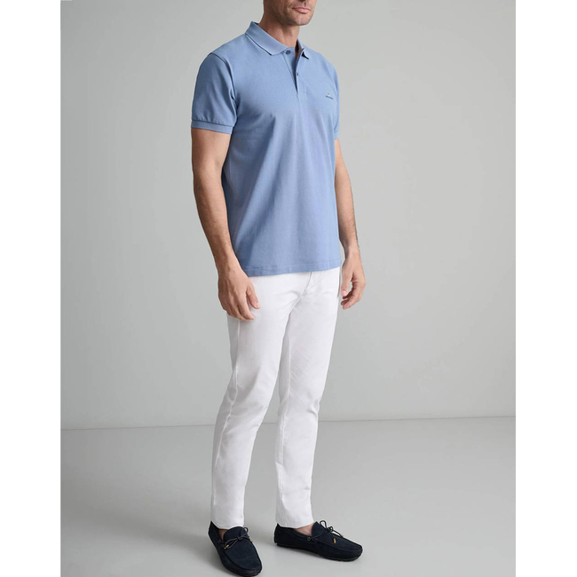 Product NAVY&GREEN POLO SHIRT SOL/COL, CUSTOM FIT base image