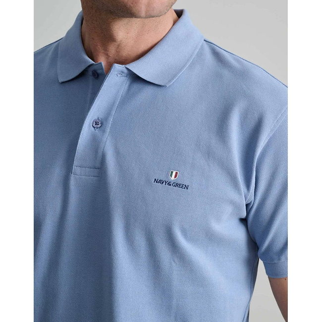 Product NAVY&GREEN POLO SHIRT SOL/COL, CUSTOM FIT base image